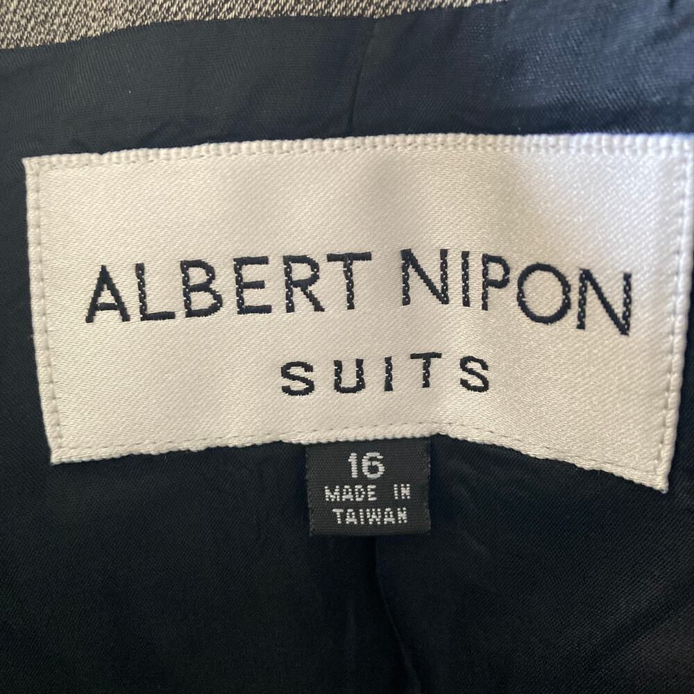 Albert Nipon Pant Suit 2 Piece Womens 16 Wool Ble… - image 5